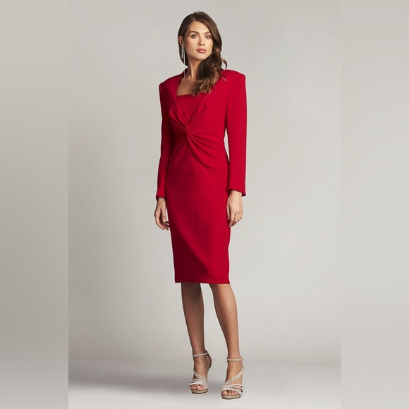 TADASHI SHOJI - ATRIA LAYERED TWIST-DRAPE DRESS